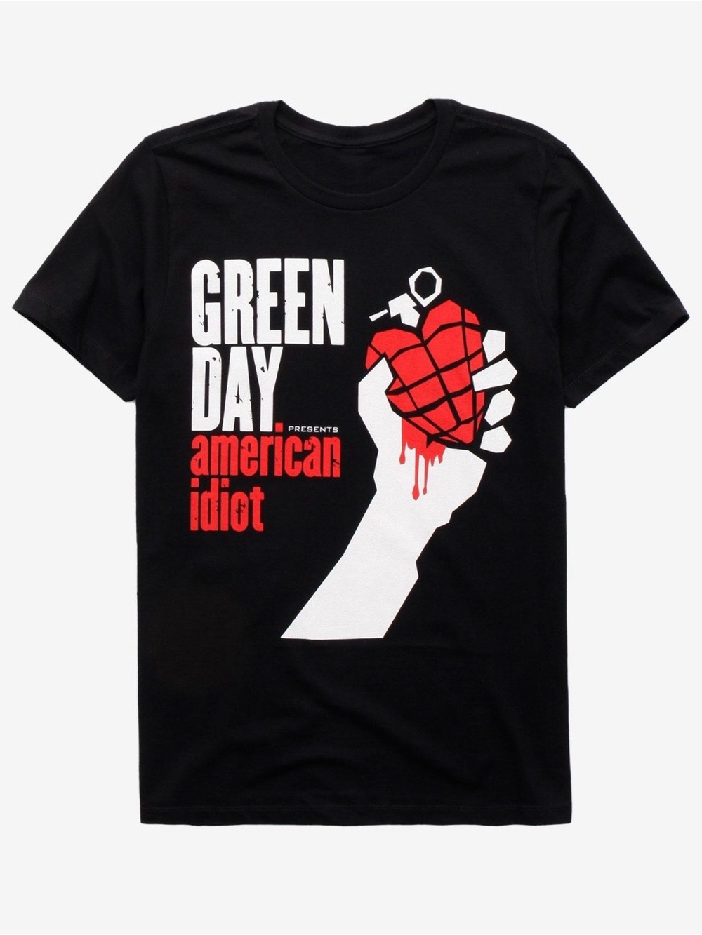 Hot Topic Green Day American Idiot Graphic Tee - Black/Red/White